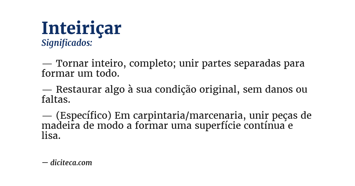 Significado de inteiriçar