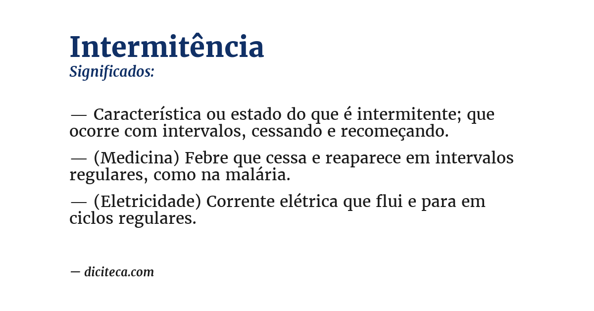 Significado de intermitência