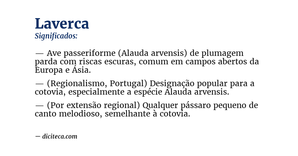 Significado de laverca