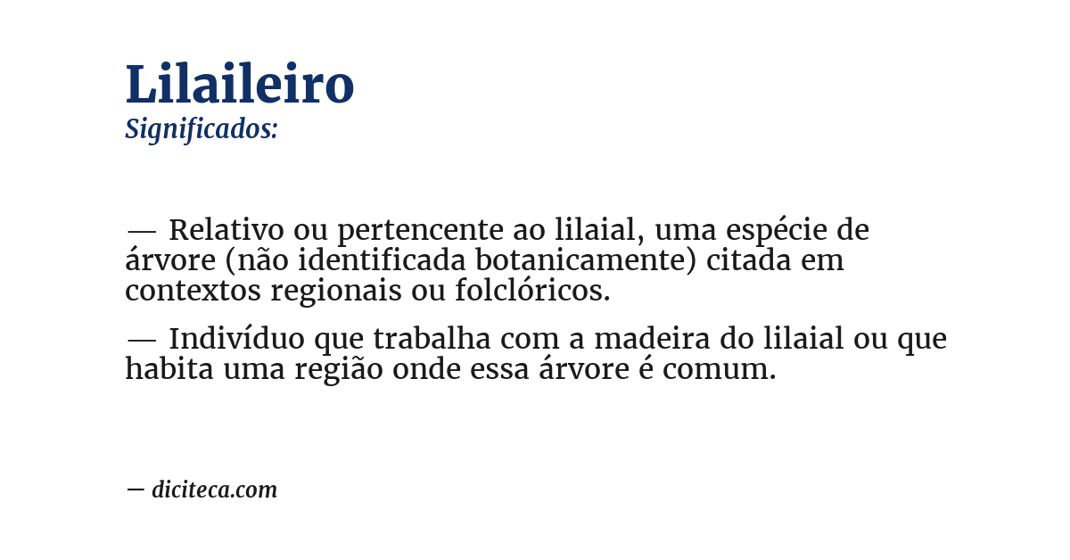 Significado de lilaileiro