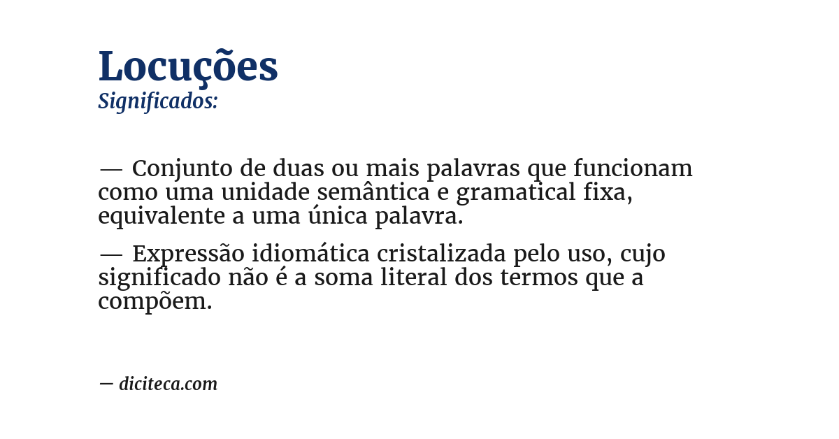 Significado de locuções