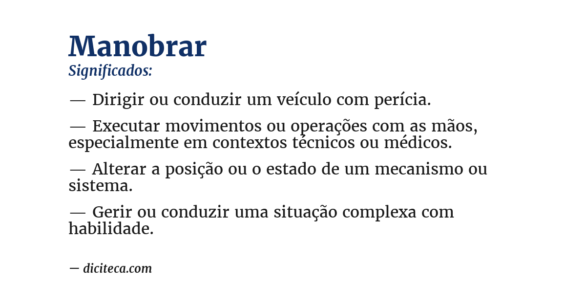 Significado de manobrar