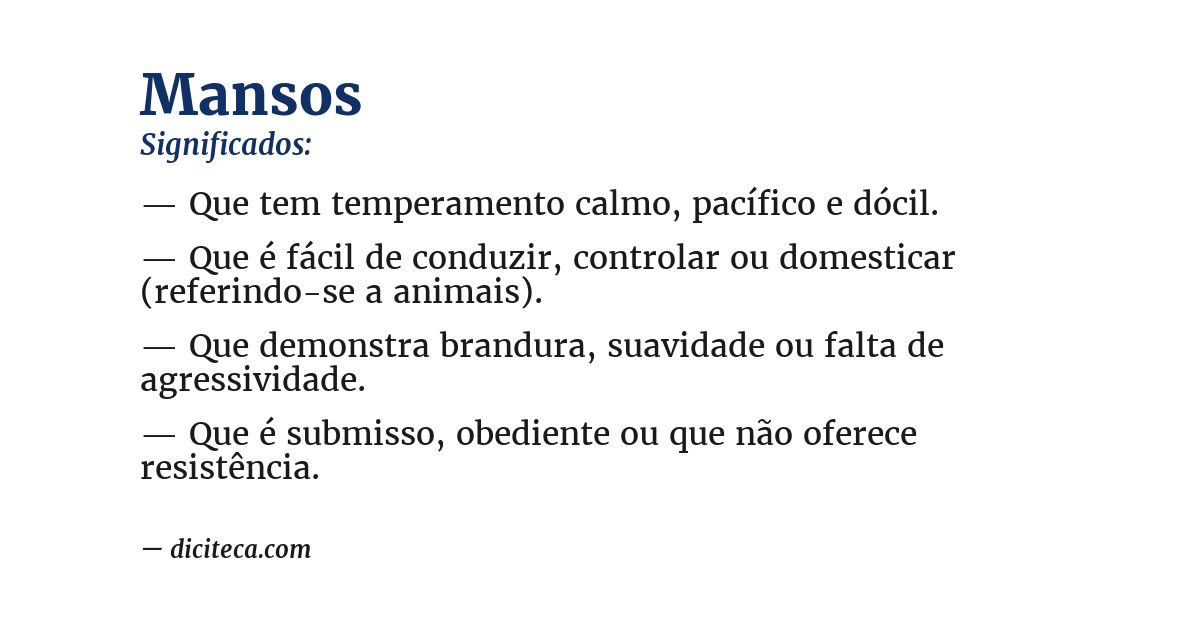 Significado de mansos