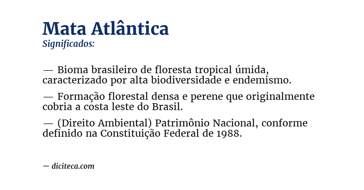 Significado de mata atlântica