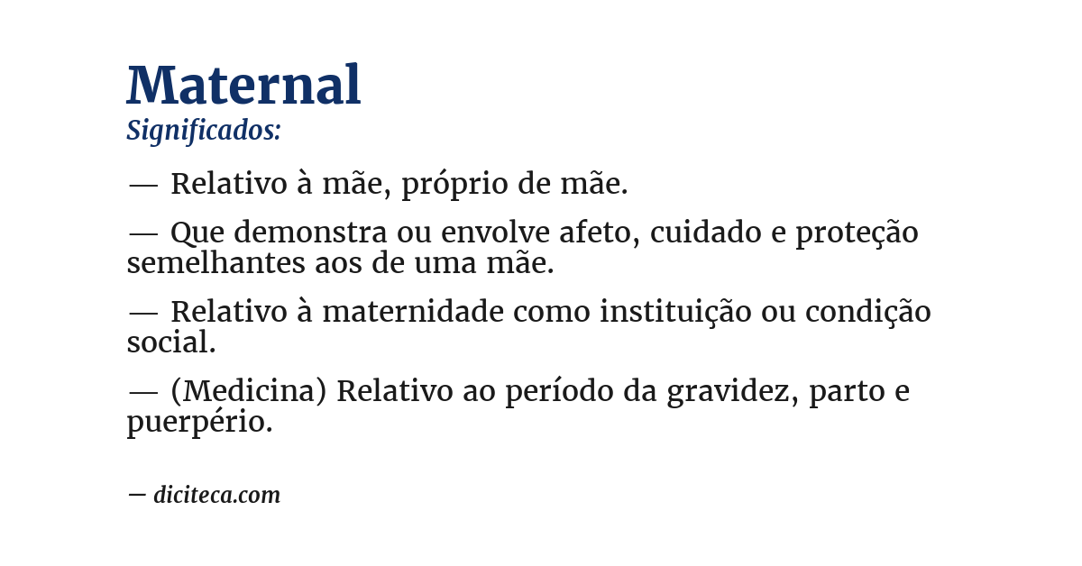 Significado de maternal