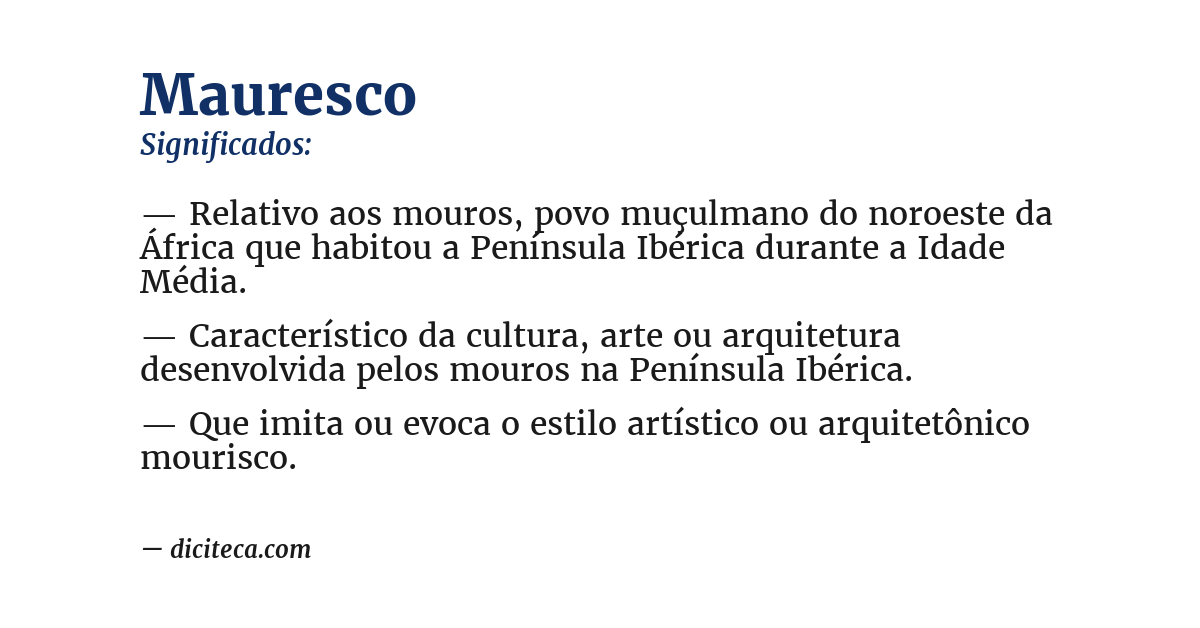 Significado de mauresco