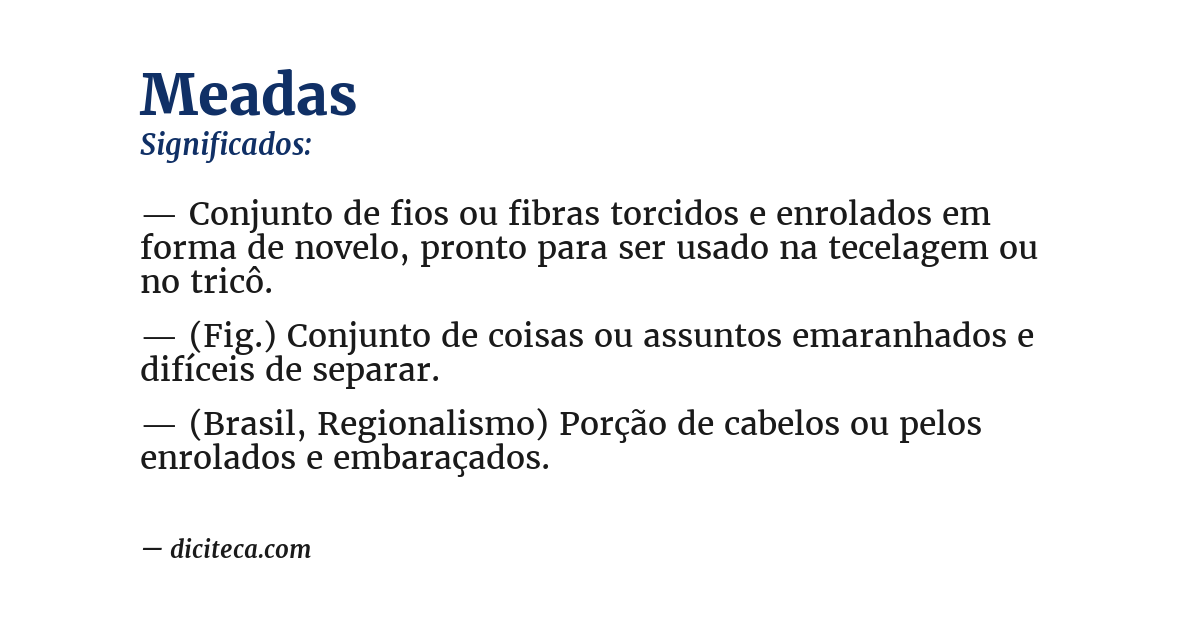 Significado de meadas