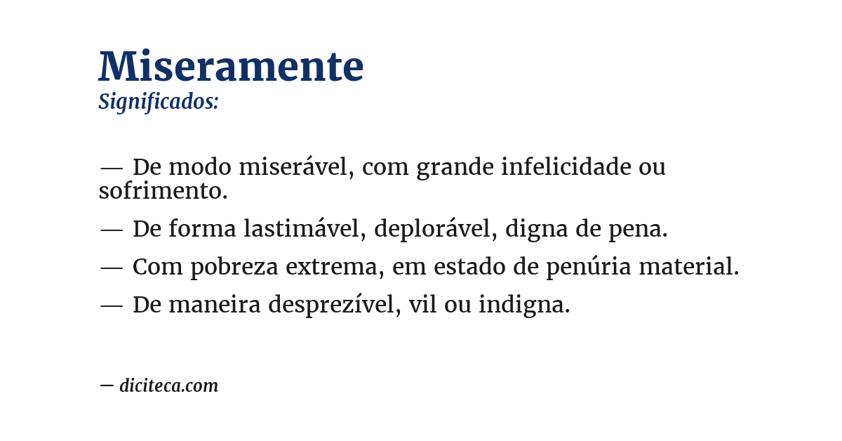 Significado de miseramente