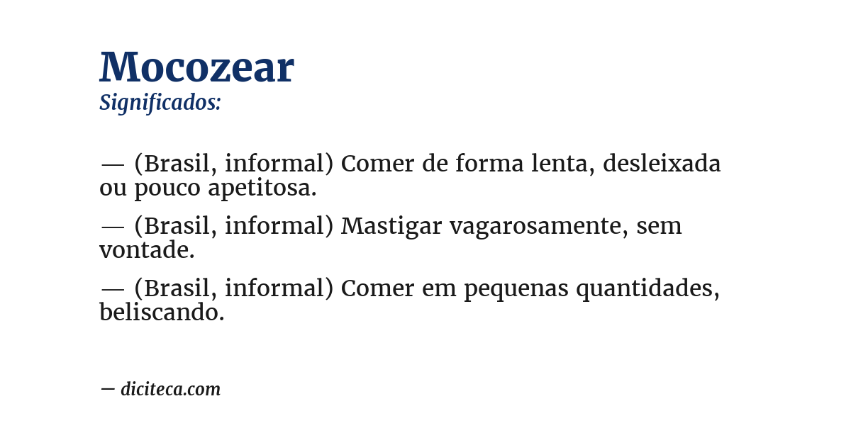 Significado de mocozear