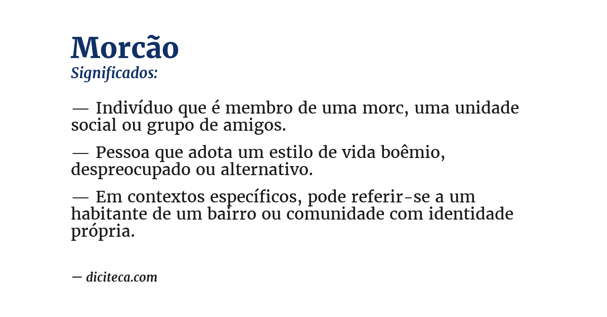 Significado de morcão
