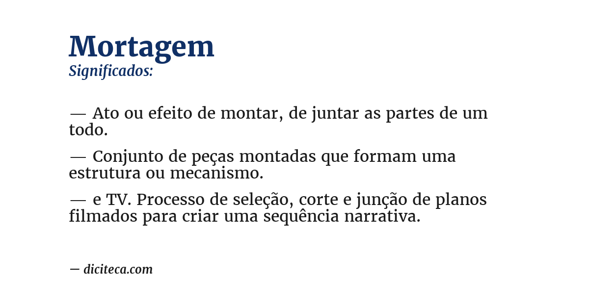 Significado de mortagem