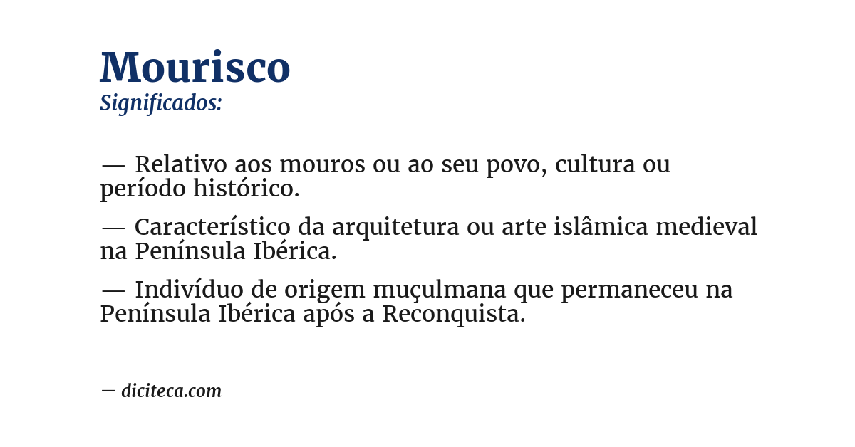 Significado de mourisco