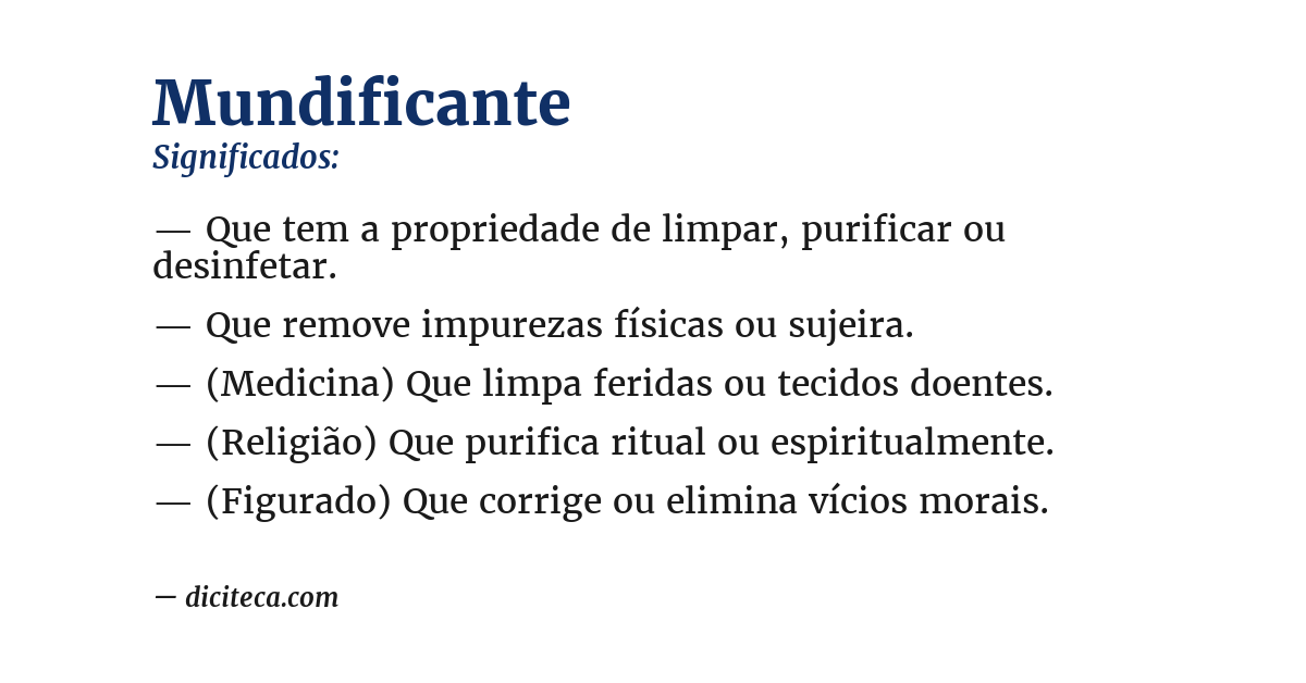 Significado de mundificante