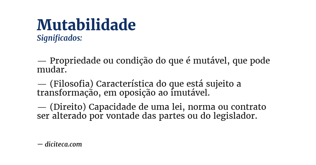 Significado de mutabilidade