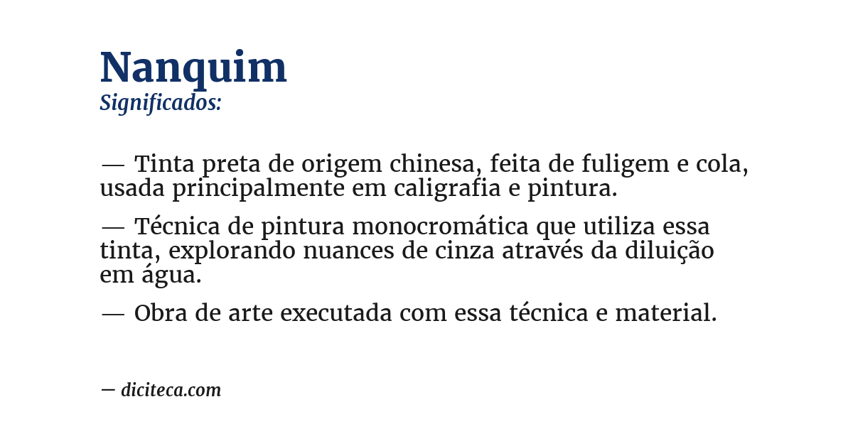 Significado de nanquim
