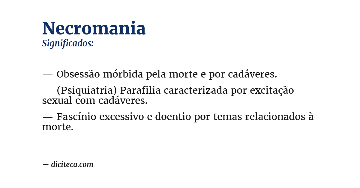 Significado de necromania