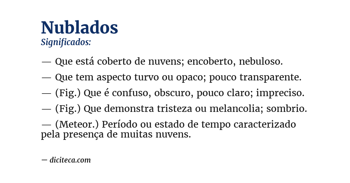 Significado de nublados