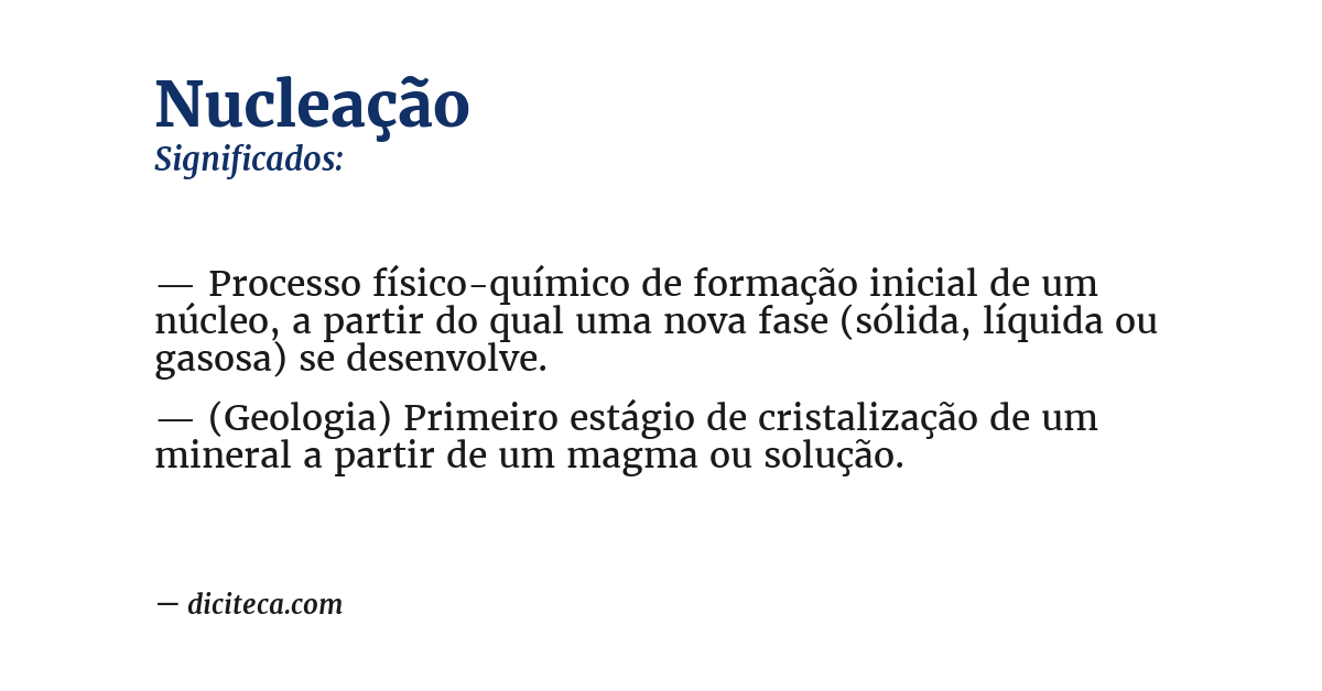 Significado de nucleação