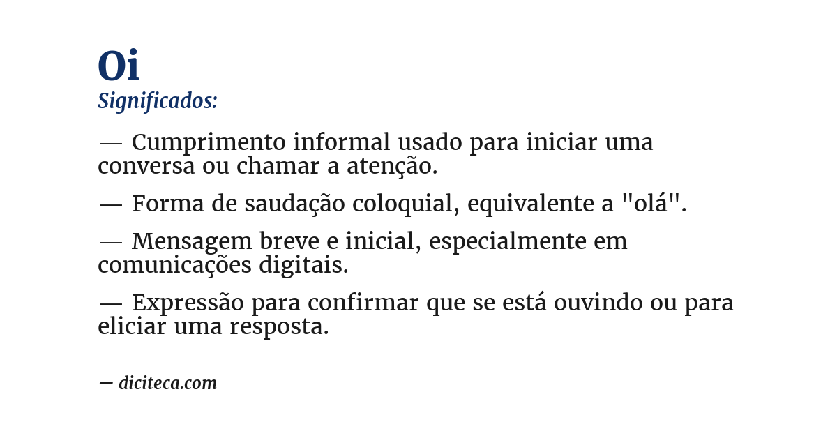 Significado de oi