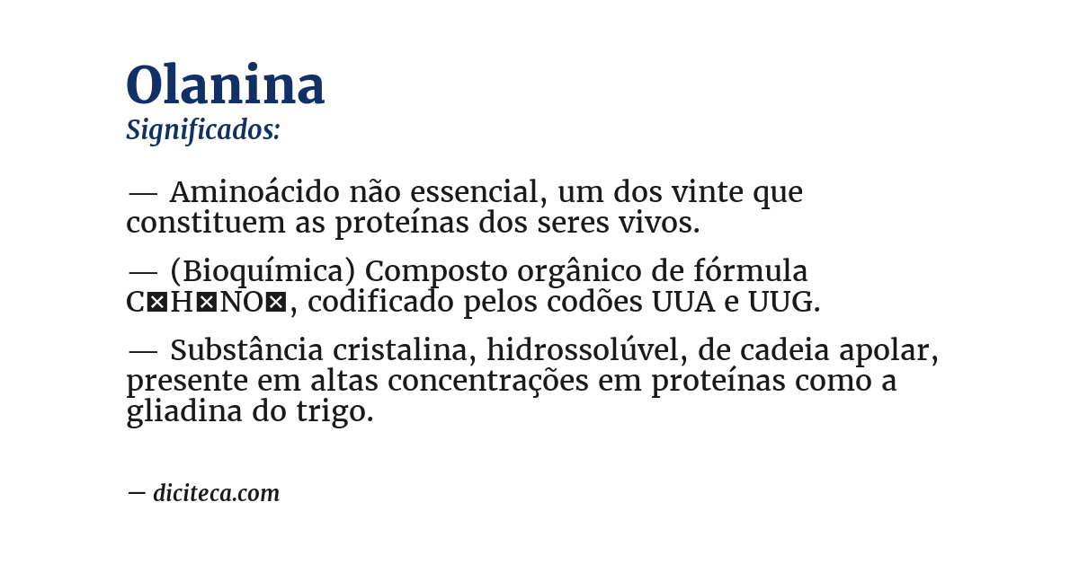 Significado de olanina