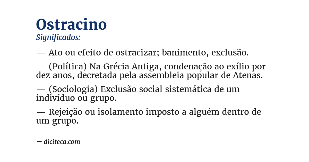 Significado de ostracino