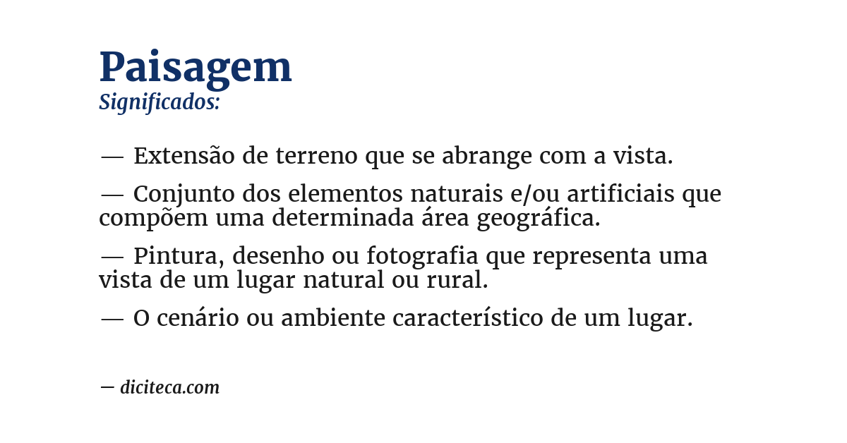 Significado de paisagem