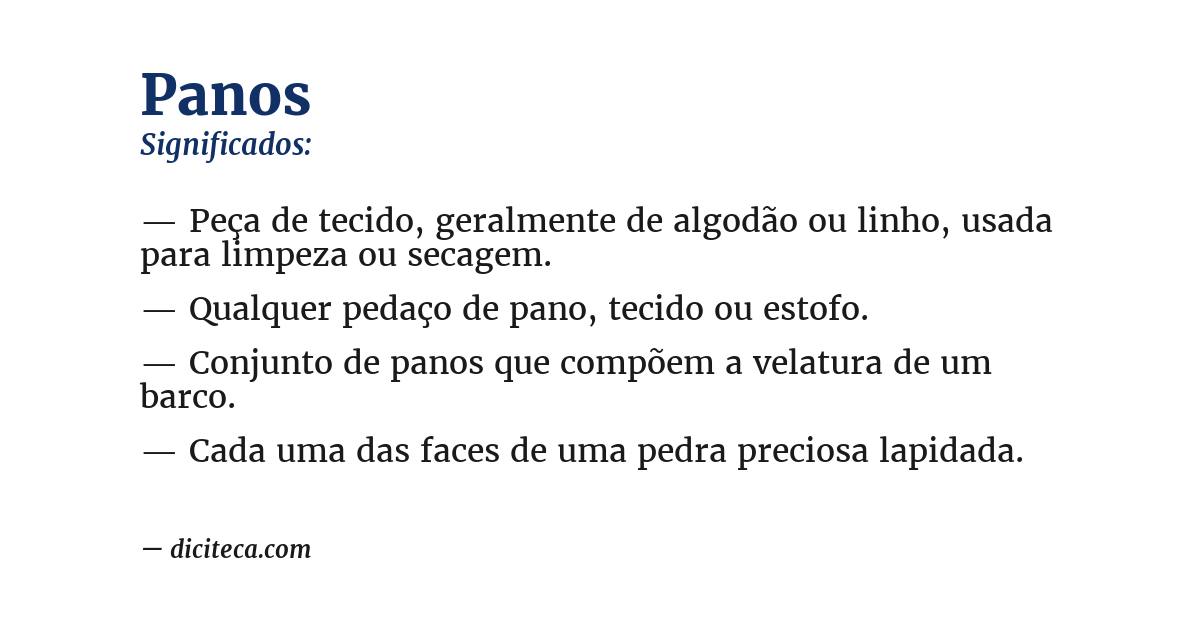 Significado de panos