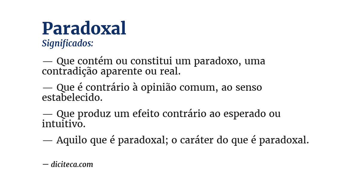 Significado de paradoxal