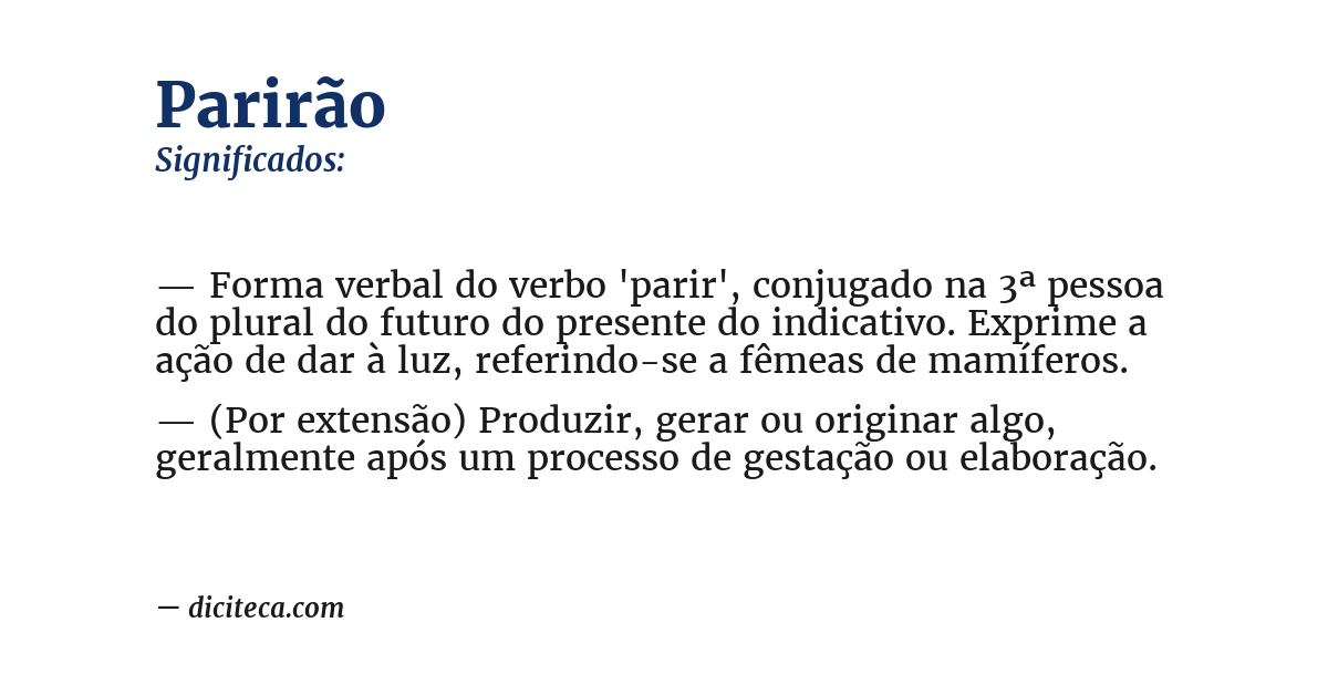 Significado de parirão