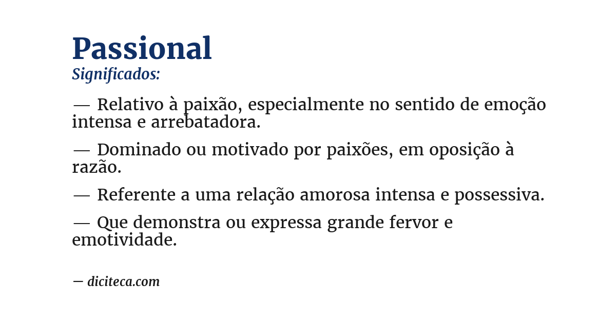 Significado de passional