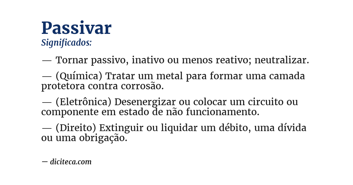 Significado de passivar