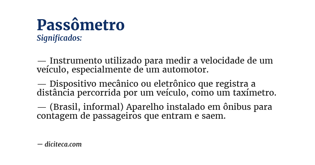 Significado de passômetro