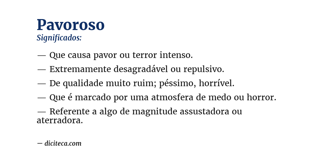 Significado de pavoroso
