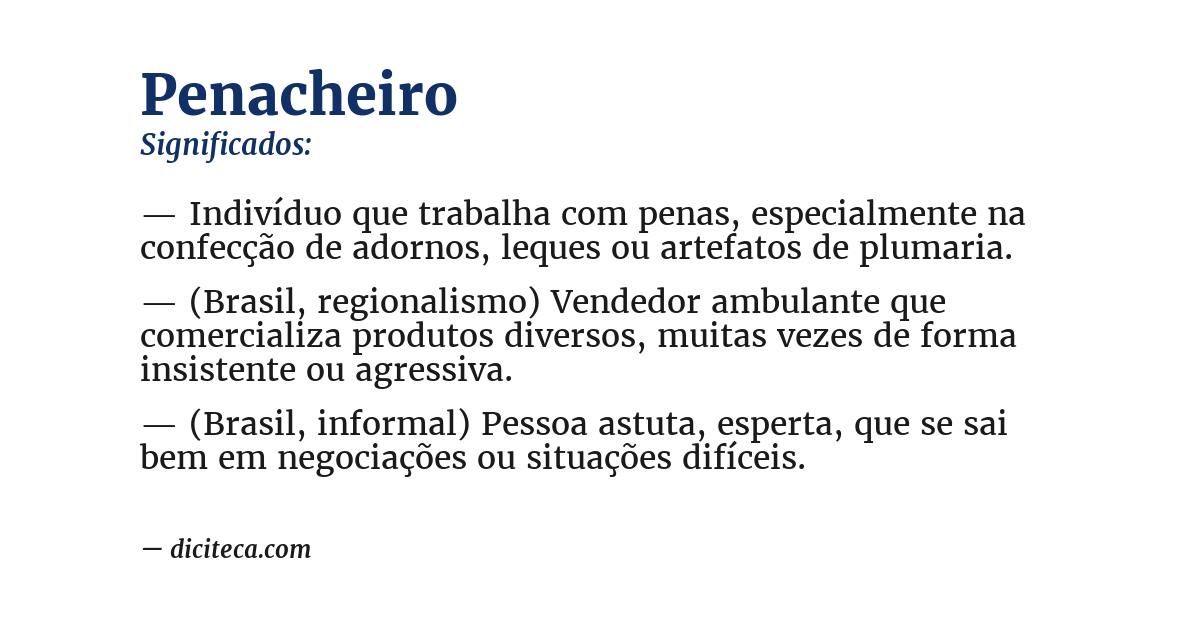 Significado de penacheiro