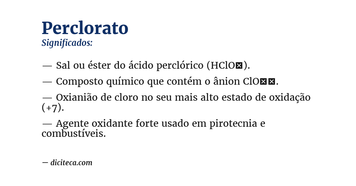 Significado de perclorato