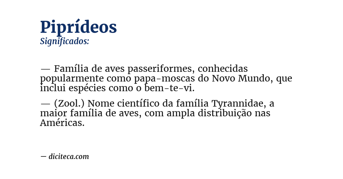 Significado de piprídeos