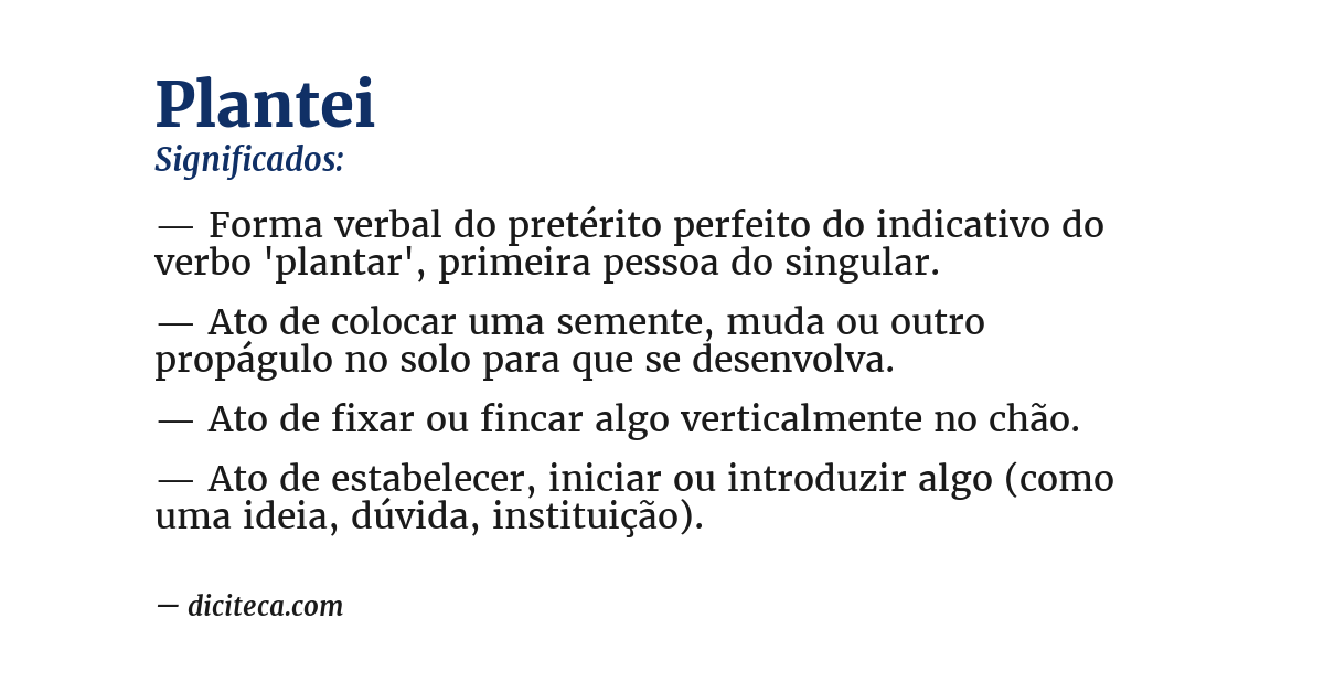 Significado de plantei