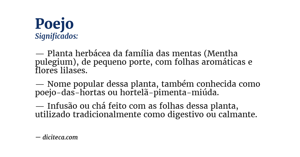 Significado de poejo