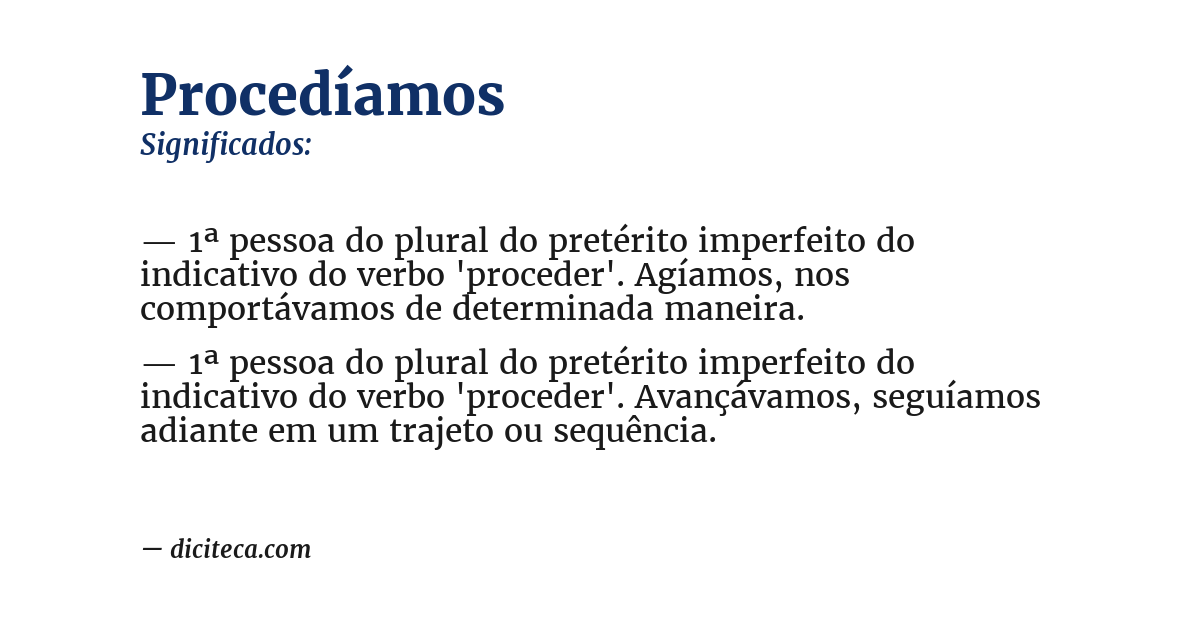 Significado de procedíamos