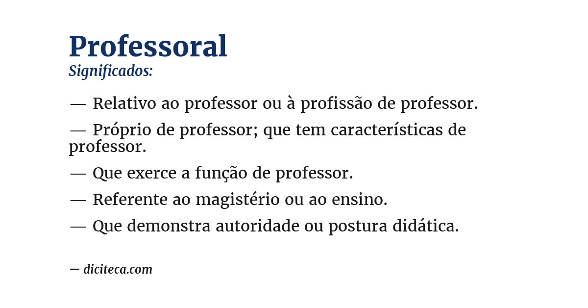 Significado de professoral