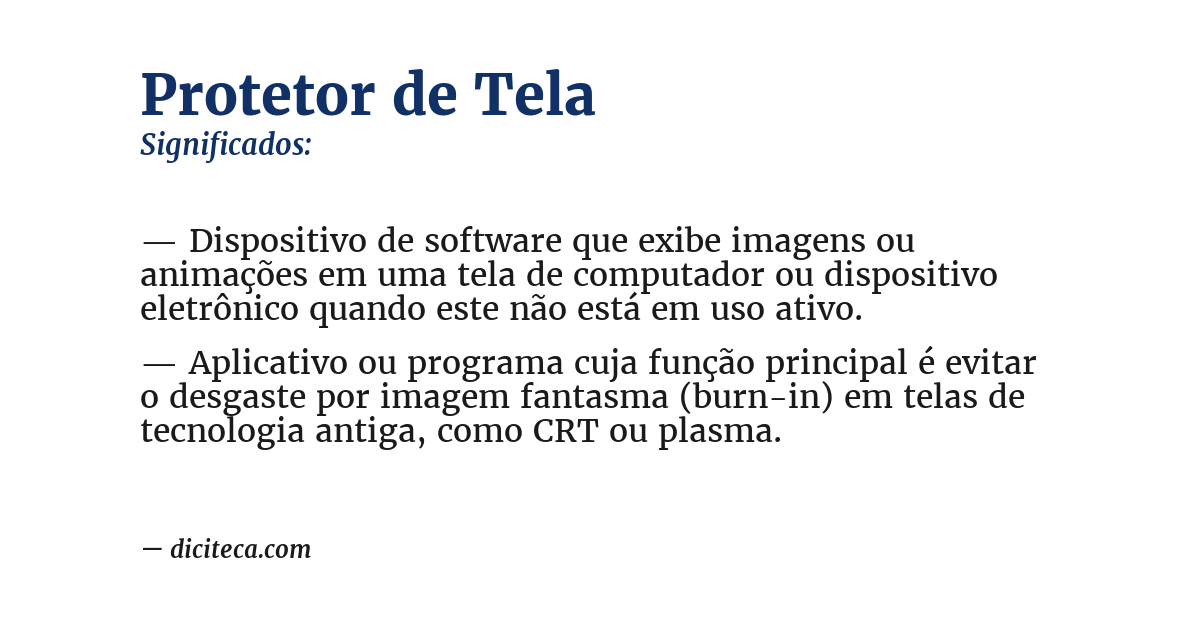 Significado de protetor de tela