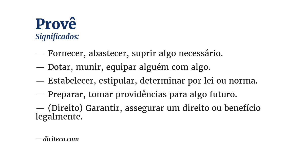 Significado de provê