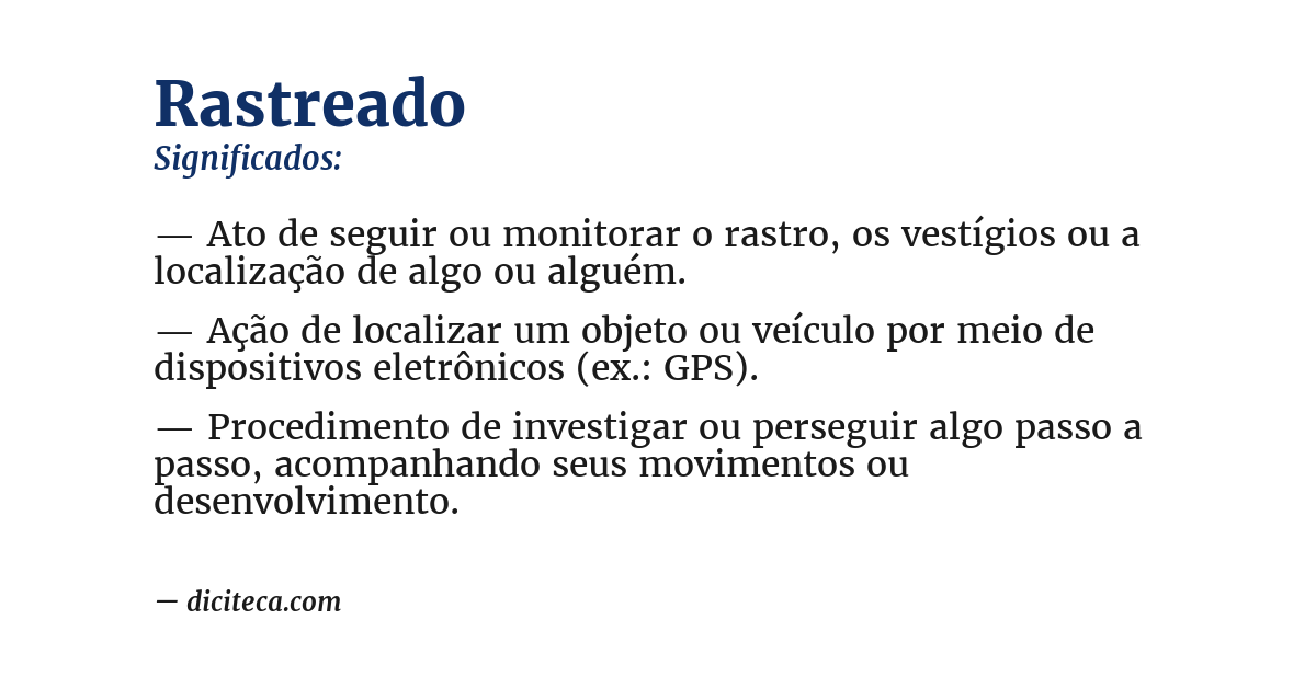 Significado de rastreado