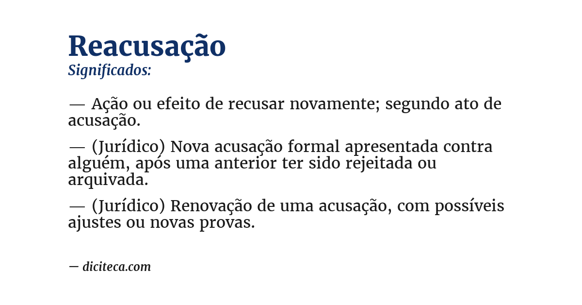 Significado de reacusação
