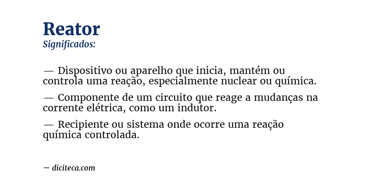 Significado de reator