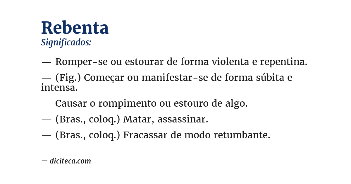 Significado de rebenta