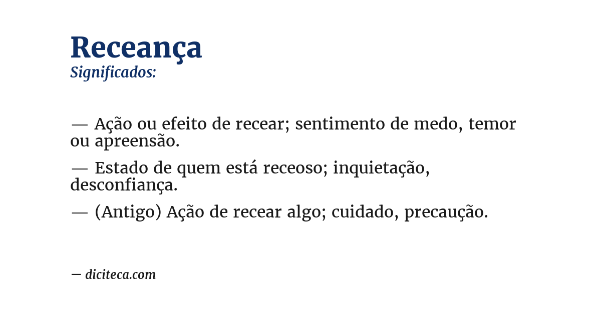 Significado de receança