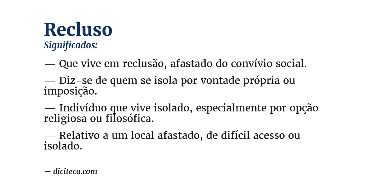 Significado de recluso