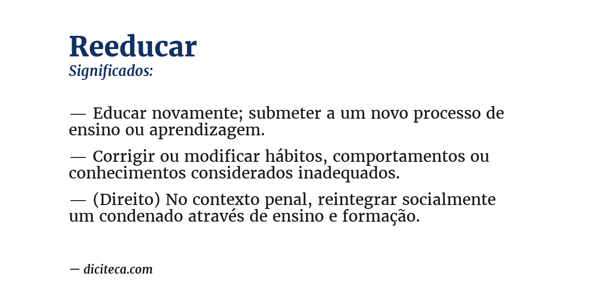 Significado de reeducar