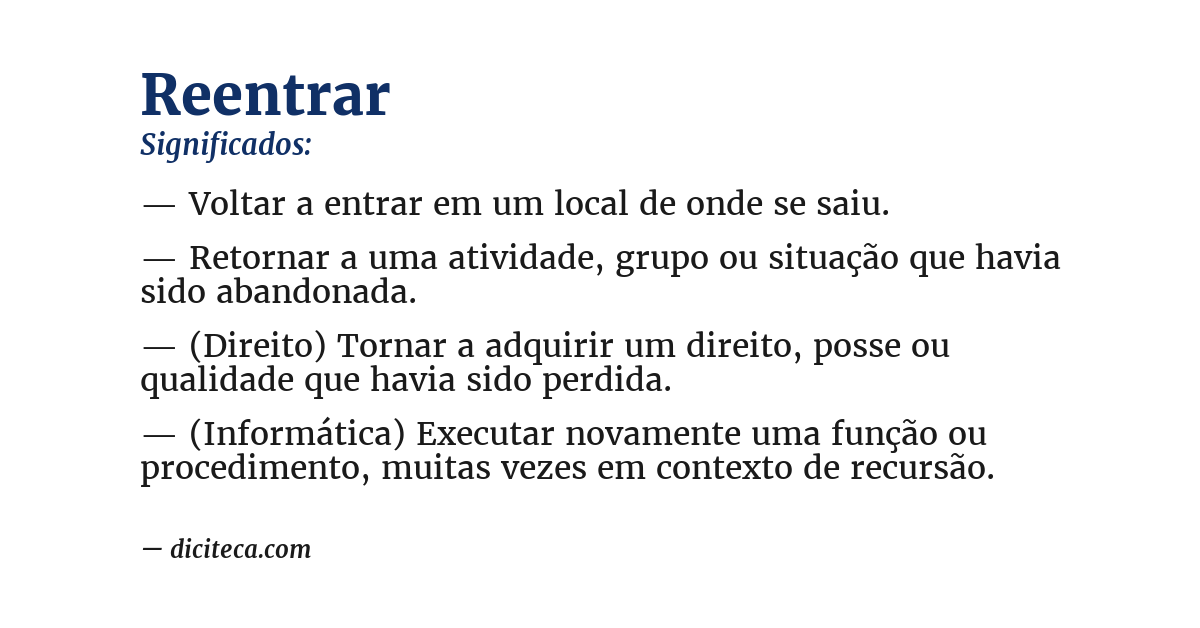 Significado de reentrar
